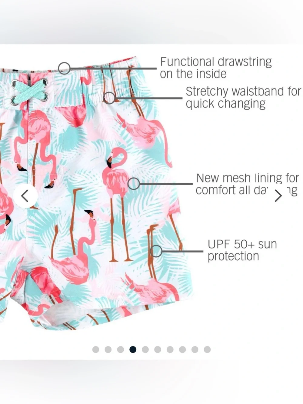 Boys Flamingo Swim Trunks UPF50 (18-24mo) 🦩
